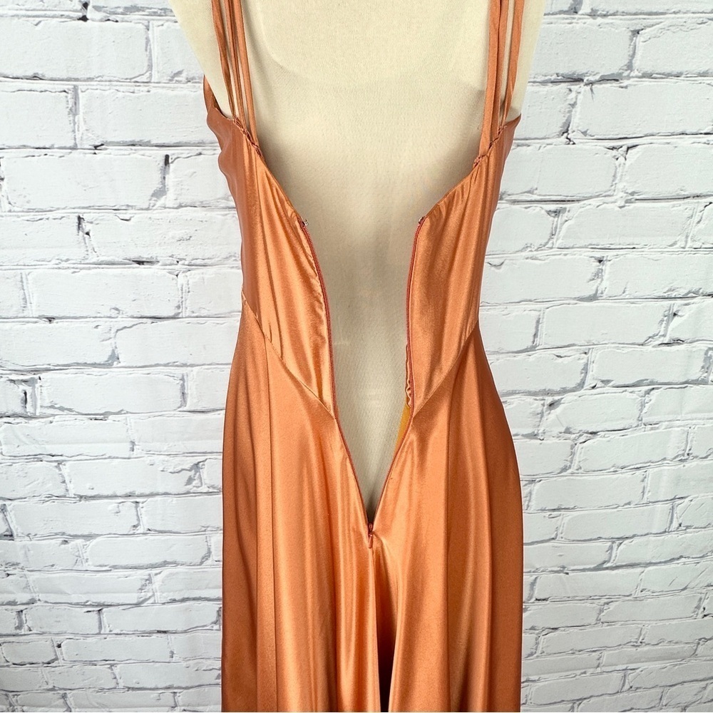 Vtg Jessica McClintock Gunne Sax Gown Dress Sz 7/8 y2k Orange Autumn Bridesmaid - Picture 6 of 14